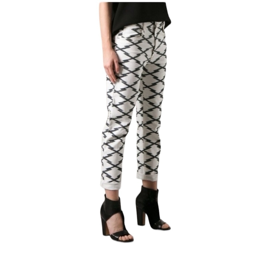 ISABEL MARANT ETOILE IKAT NESSA Luxury EU 42 Nelly Black White Jeans SZ 10 EUC